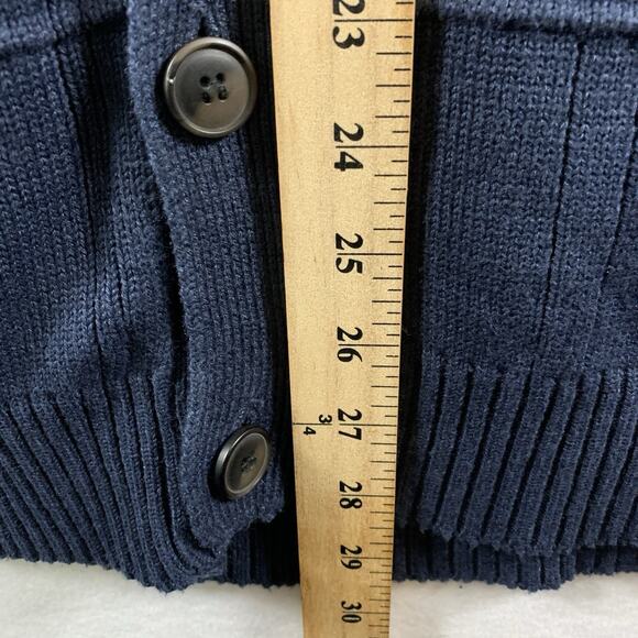 Mens Windowpane Cardigan Sweater Sz XL Navy Heritage Ivy League Preppy Grandpa - Picture 4 of 10